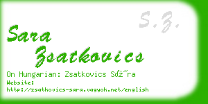 sara zsatkovics business card